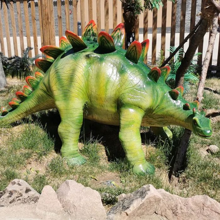 Life Size Simulation Fiberglass Dinosaur Statue for Dinosaur Garden Sculpture