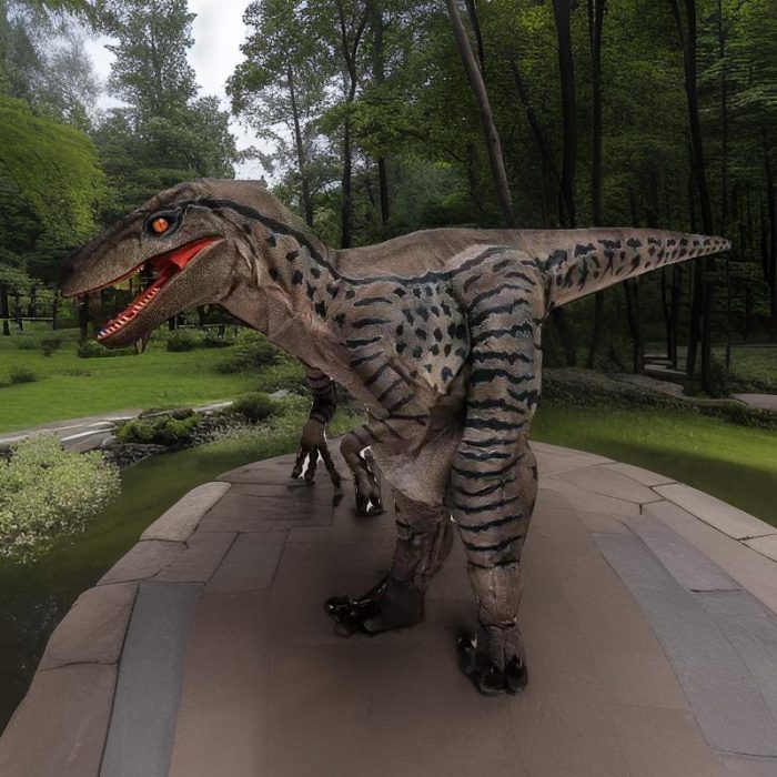 Big Raptor Dinosaur Costume​ Hidden Legs For Sale - Image 4